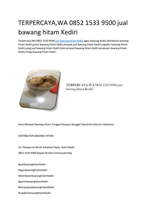 TERPERCAYA,WA 0852 1533 9500 jual bawang hitam Kediri