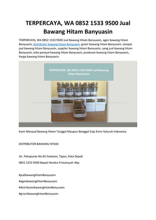 TERPERCAYA, WA 0852 1533 9500 Jual Bawang Hitam Banyuasin