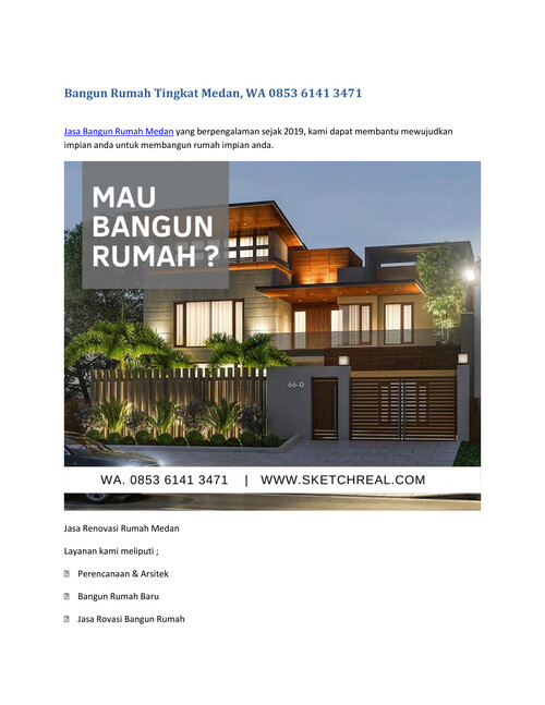 Bangun Rumah Tingkat Medan