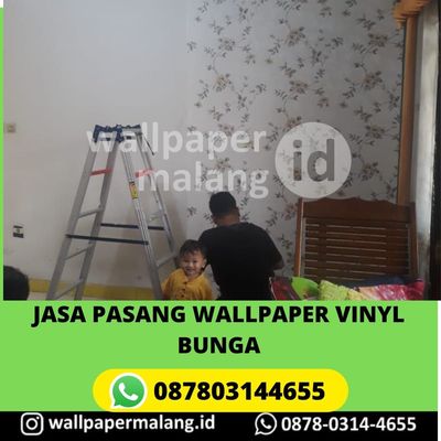 JASA PASANG WALLPAPER VINYL BUNGA