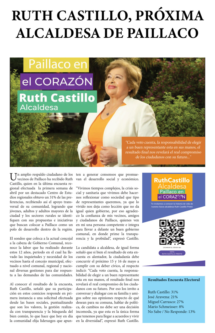 Ruth Castillo, Alcaldesa de Paillaco by Carolina Jaramillo ...