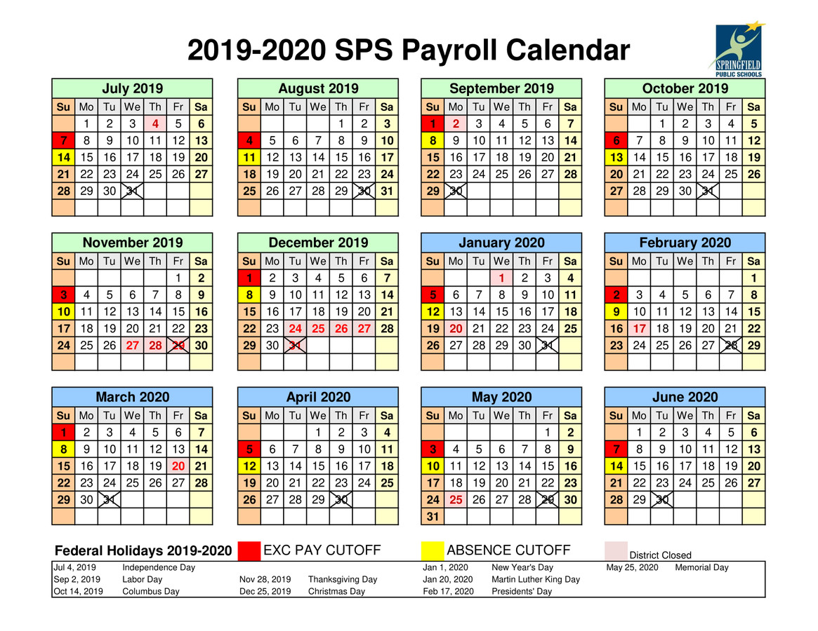 2019-2020 SPS Payroll Calendar by Springfield... - Flipsnack