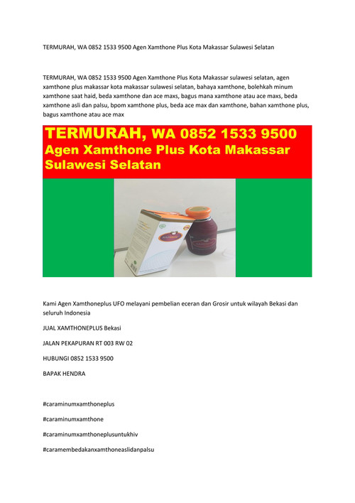 TERMURAH, WA 0852 1533 9500 Agen Xamthone Plus Kota Makassar