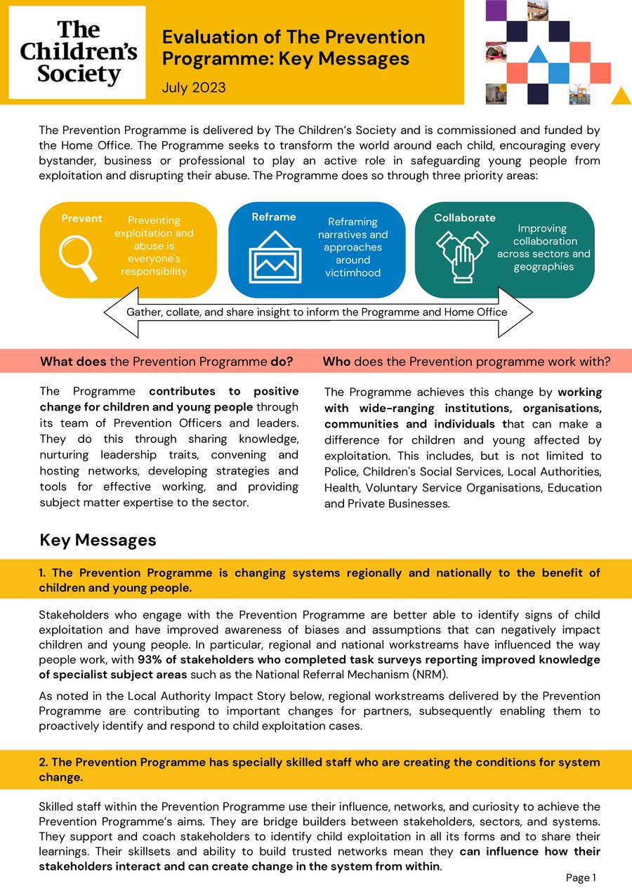 Evaluation of the Prevention Programme - Key Messages by The... - Flipsnack