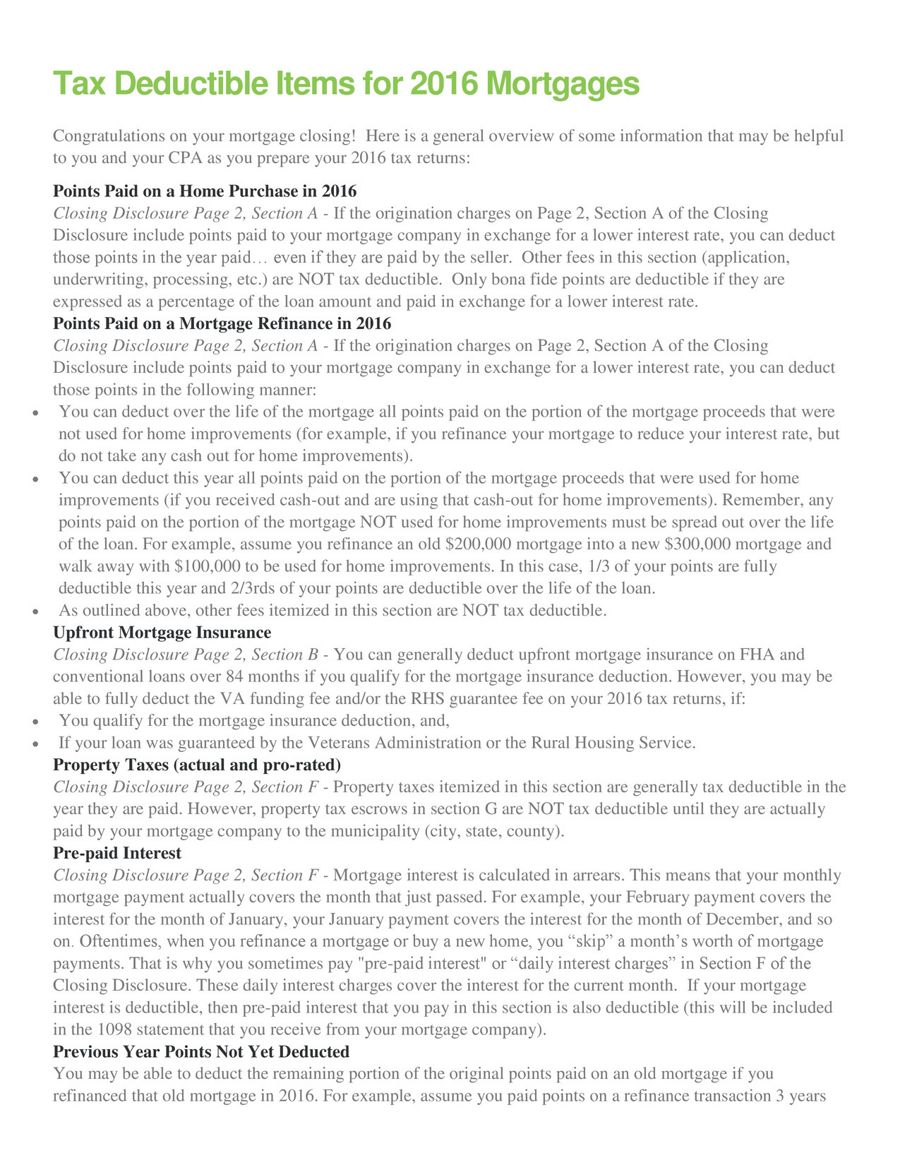 Tax Deductible Items for 2016 Mortgages by Kimberly LaRochelle Flipsnack