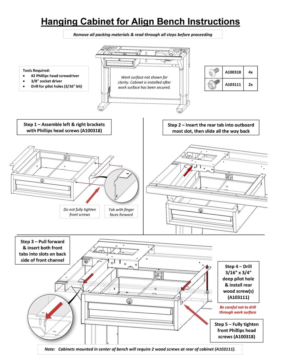 Align® Hanging Drawer Installation Instructions LISTA by Vidmar