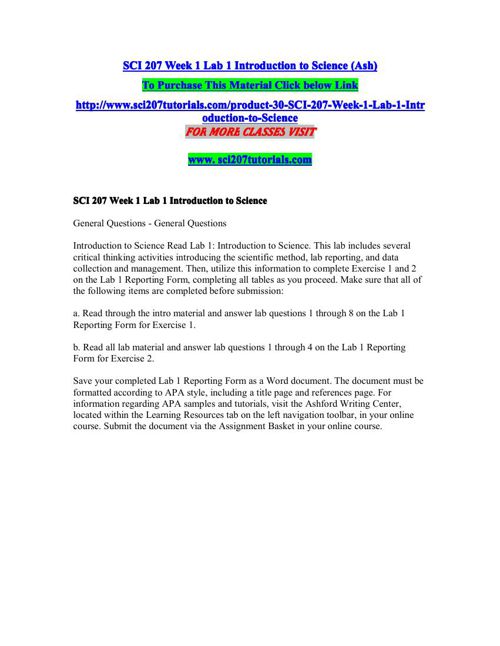 Sci 207 wk1 lab reporting form image