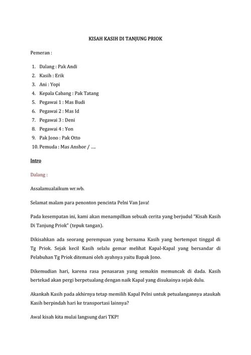 KISAH KASIH DI TANJUNG PRIOK