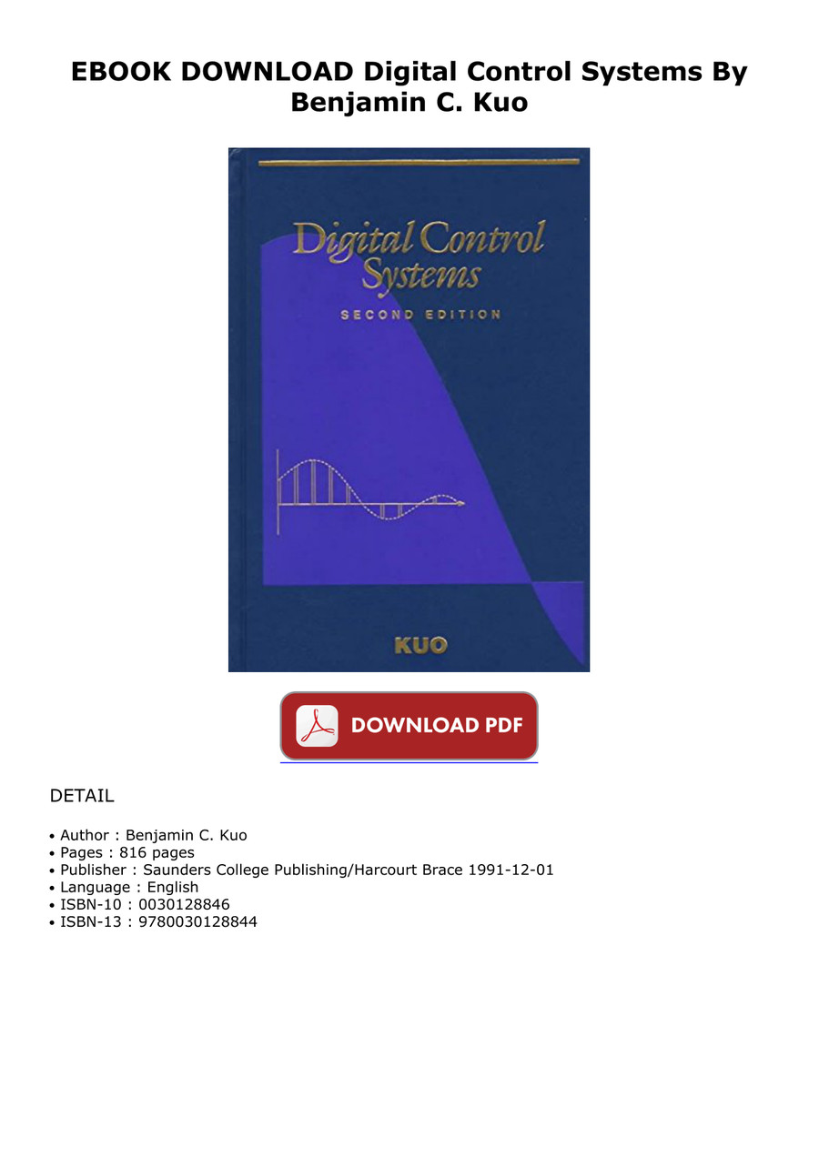 EBOOK DOWNLOAD Digital Control Systems By Benjamin C. Kuo by