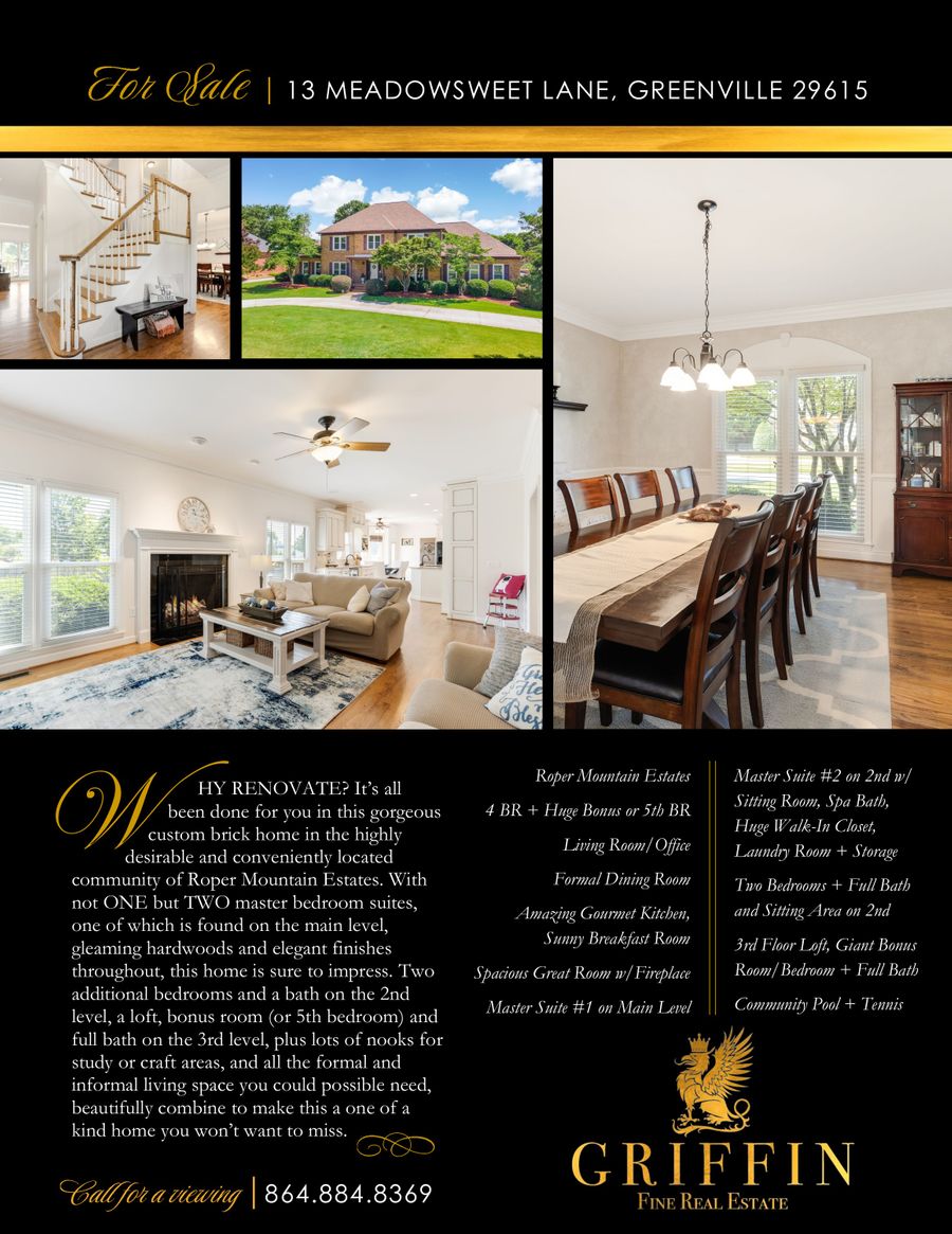 ROPER MOUNTAIN ESTATES 13 Meadowsweet Lane Greenville SC 29615 by