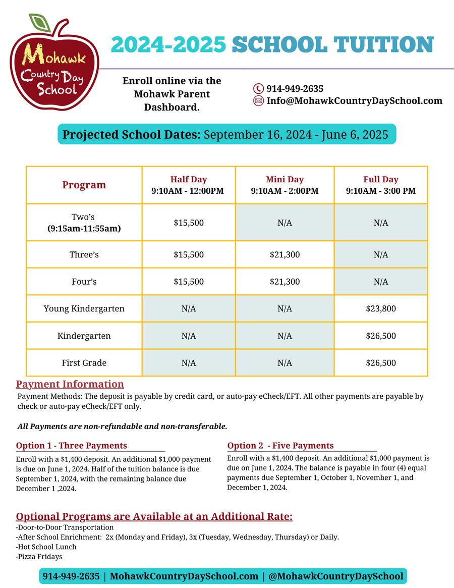 MCDS School Tuition 2024/25 by Mohawk Day Camp Flipsnack