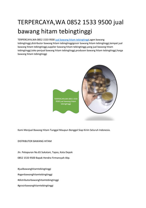 TERPERCAYA,WA 0852 1533 9500 jual bawang hitam tebingtinggi