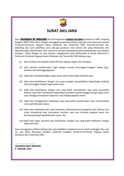 SURAT AKU JANJI 2016 by rahimahs58796 - Flipsnack