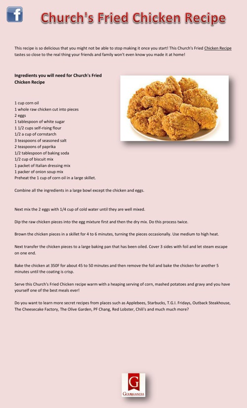 Churchs Fried Chicken Recipe By Eugene Martinez Flipsnack