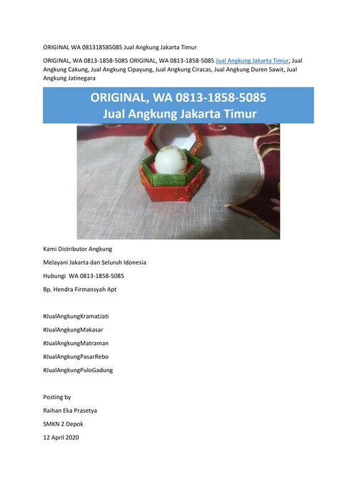 ORIGINAL WA 081318585085 Jual Angkung Jakarta Timur