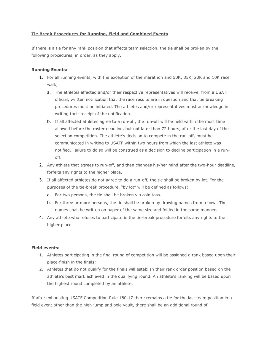 Tie Break Procedures by sarah.linehan Flipsnack