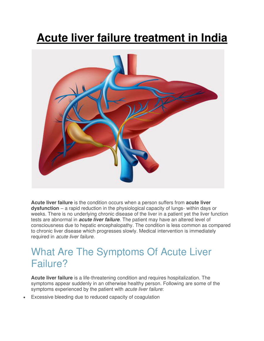 Acute Liver Failure Treatment In India By Dr Shailendra Flipsnack
