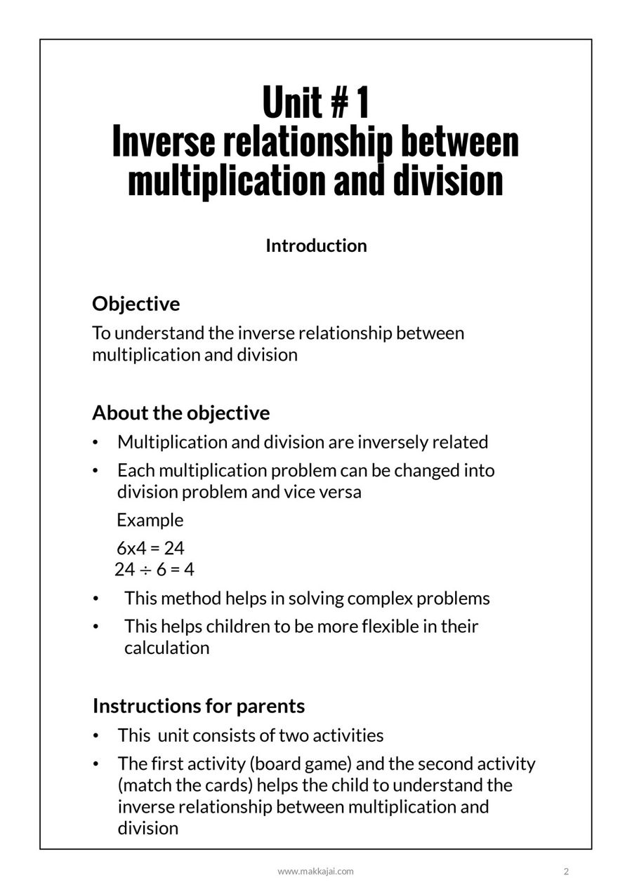 Inverse relationship between multiplication and division by Makkajai ...