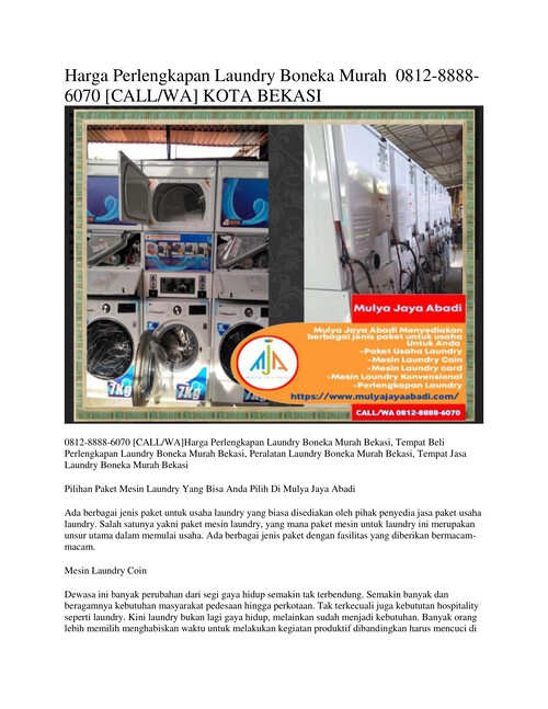 Harga Perlengkapan Laundry Boneka Murah  0812