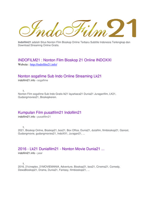 Indofilm21 Situs Nonton