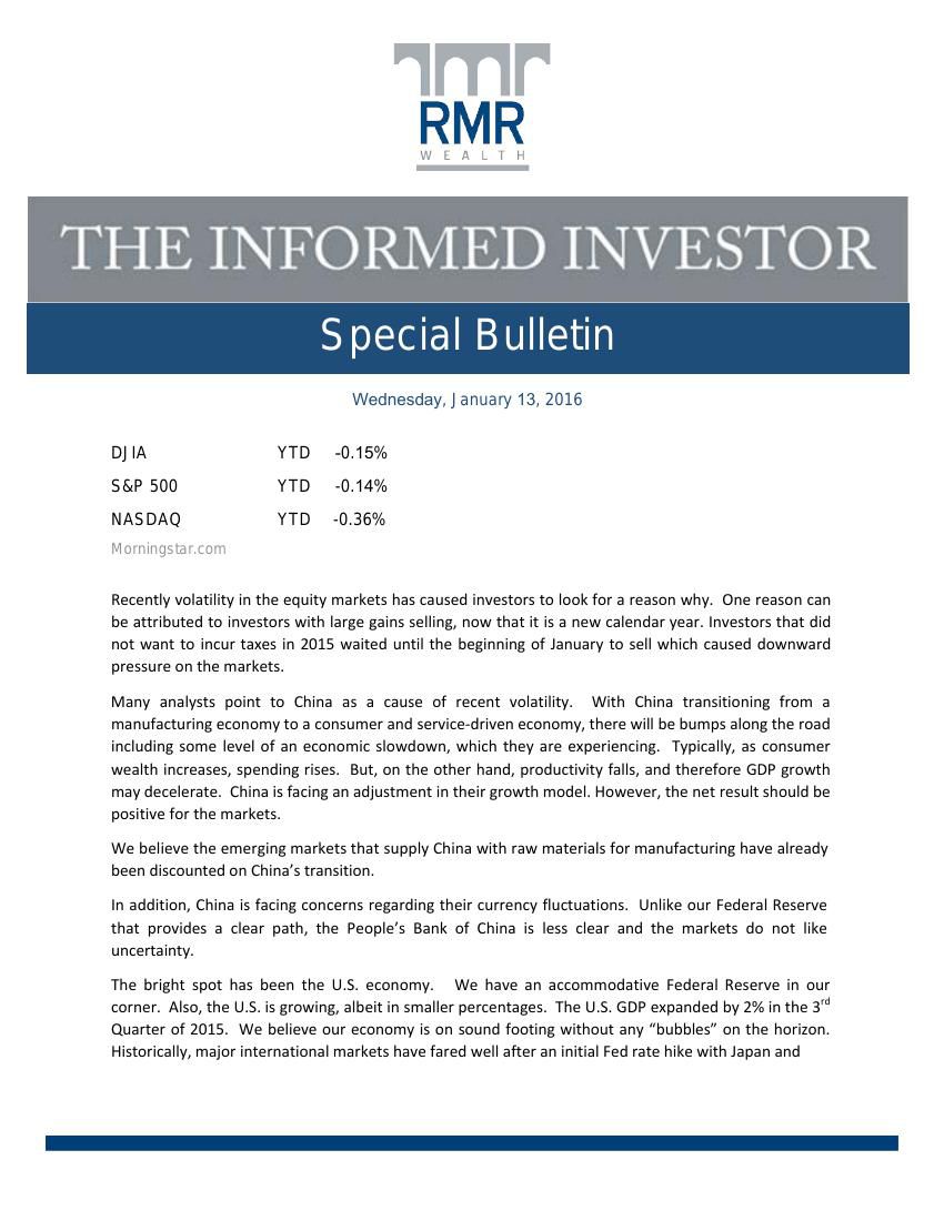 special bulletin January 2016 by RMR Wealth... Flipsnack