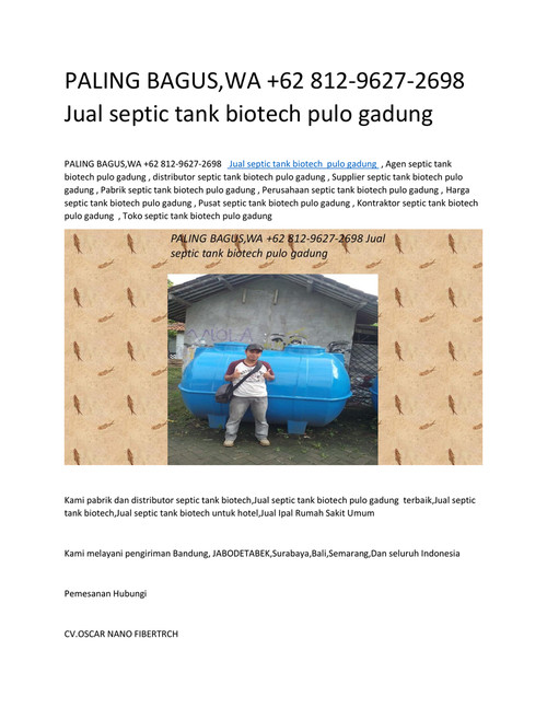 +62 812-9627-2698 Jual septic tank biotech pulo gadung