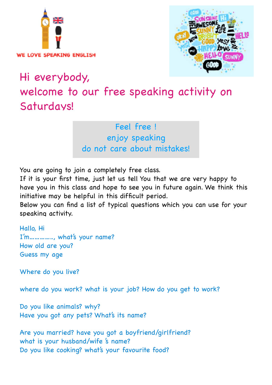 prompts for free speaking by Barbara Cardajoli - Flipsnack