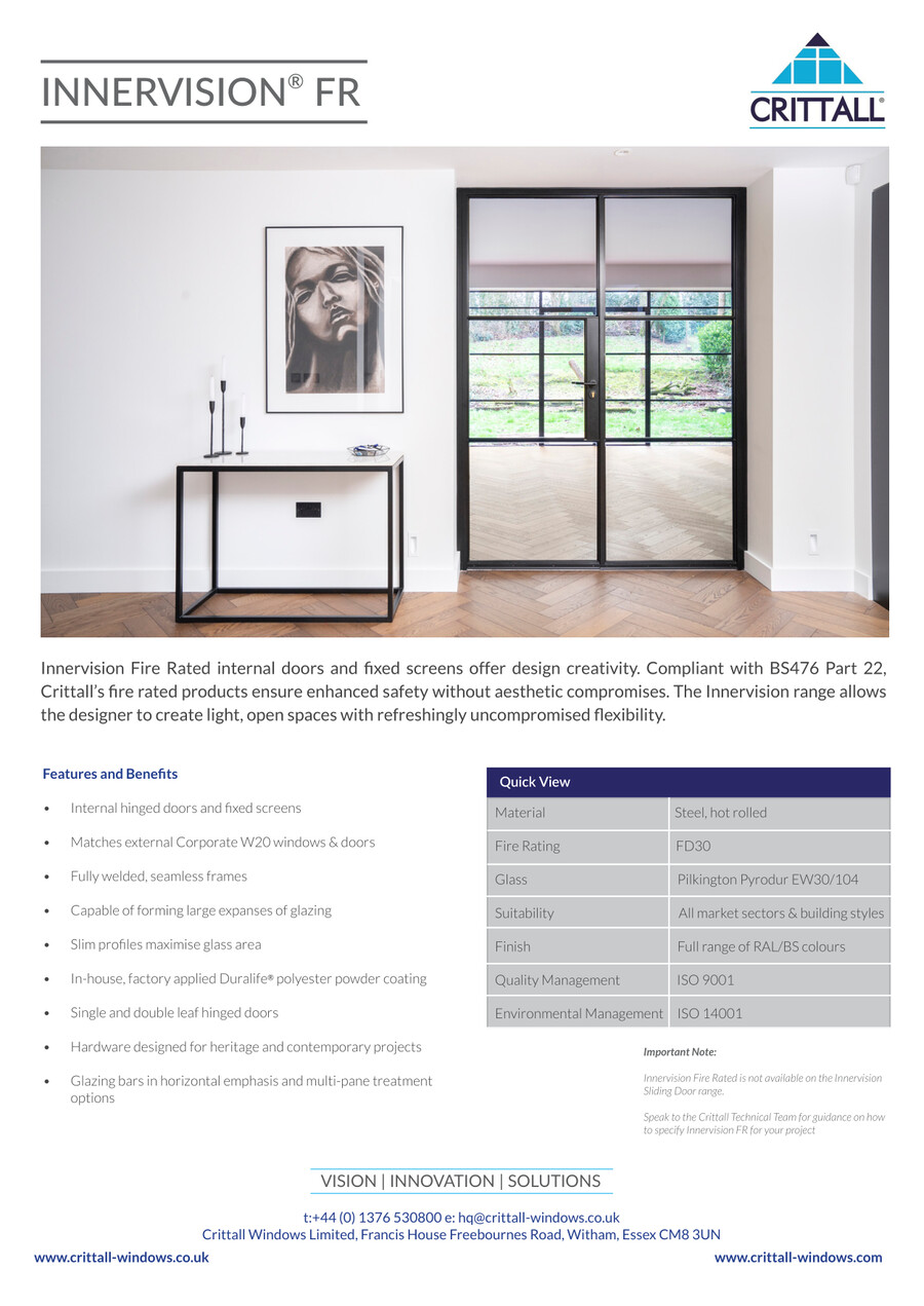 Crittall Fire Doors Innervision Fire Rated Doors by Chris Flipsnack