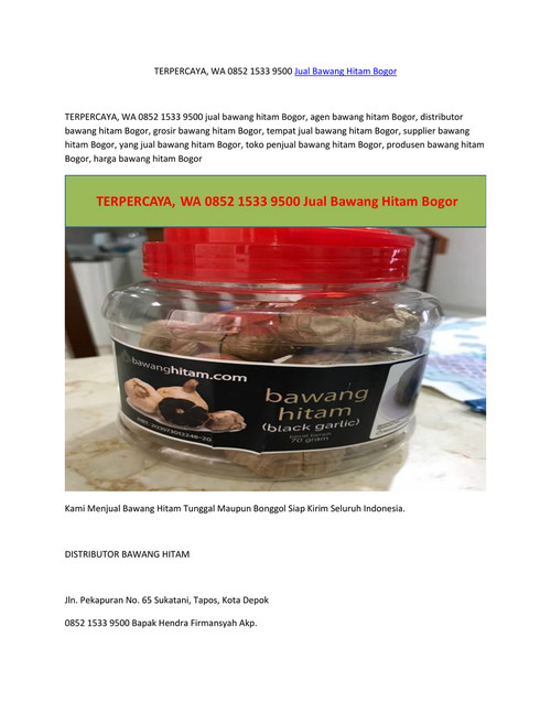 TERPERCAYA, WA 0852 1533 9500 Jual Bawang Hitam Bogor