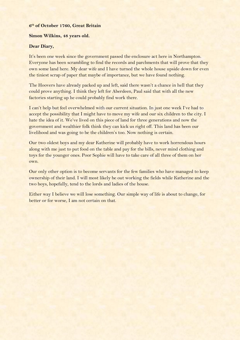 Industrial Revolution Diary Entries by jenna roberts Flipsnack