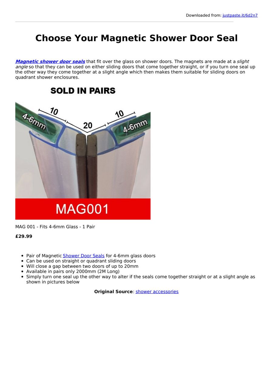 Choose Your Shower Door Seal by Showersealuk Flipsnack