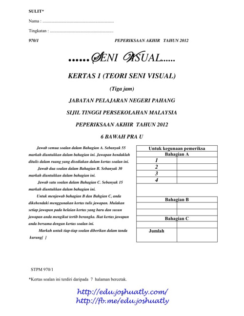 Soalan Stpm Seni Visual Penggal 1 By Zaki Flipsnack