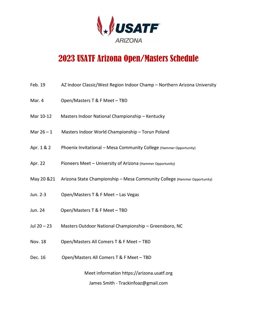 2023 USATF Open Master Schedule by 786D66DD75E Flipsnack