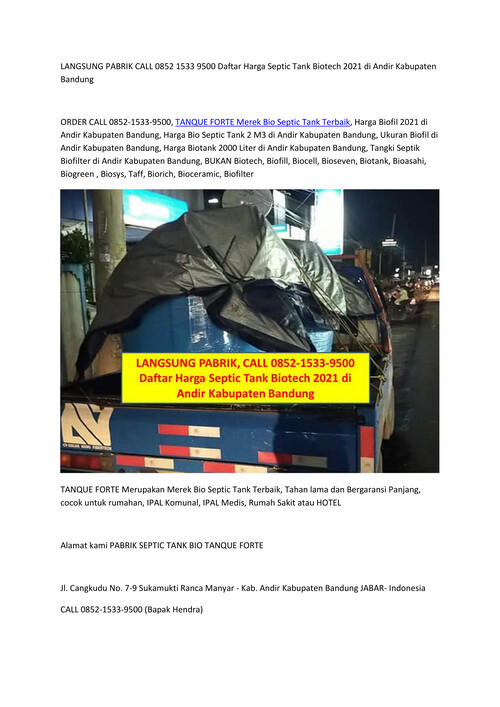 LANGSUNG PABRIK CALL 0852 1533 9500 Daftar Harga Septic Tank