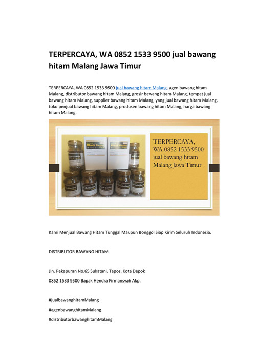 TERPERCAYA, WA 0852 1533 9500 jual bawang hitam Malang Jawa 