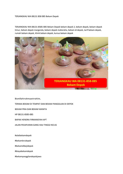 TERJANGKAU WA 08131 858 085 Bekam Depok