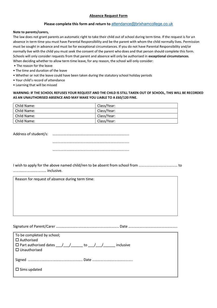 Absence Request Form (2) by John TOWNSEND - Flipsnack
