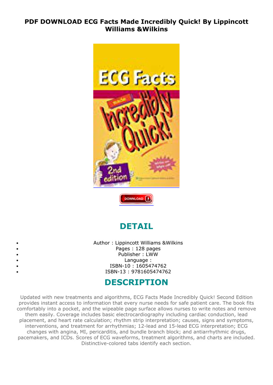 Pdf Download Ecg Facts Made Incredibly Quick By Lippincott By Tiyderirtu Flipsnack