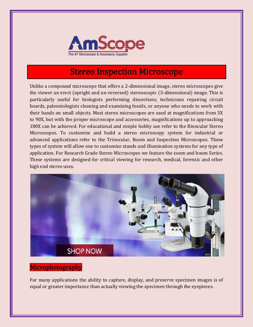Stereo Inspection Microscope by amscopes - Flipsnack